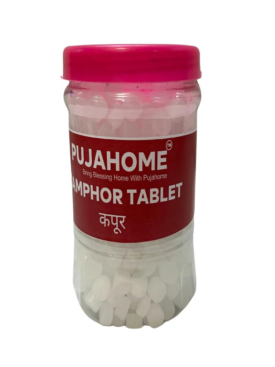 Premium Camphor Tablets | Kapur | Kapoor | Kapooram Tablets for Puja, Aarti, Havan, Meditation, Yoga Kapoor Dani, Diffuser, Air Purifier (200g)