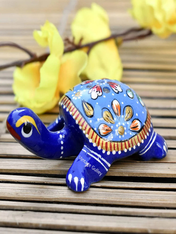 Pack of 3 Handcrafted Metal Tortoise Agarbatti Stands | Religious Decor