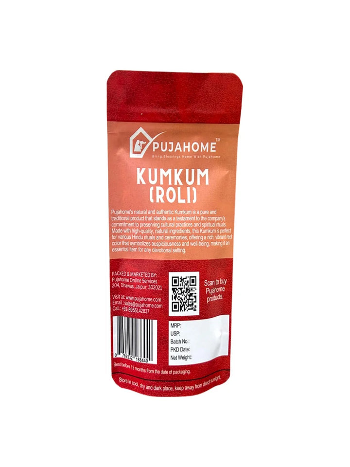 Pure Kumkum Powder | Haldi Kumkum Tilak| Roli Kumkum Powder for PUJA and Tilak
