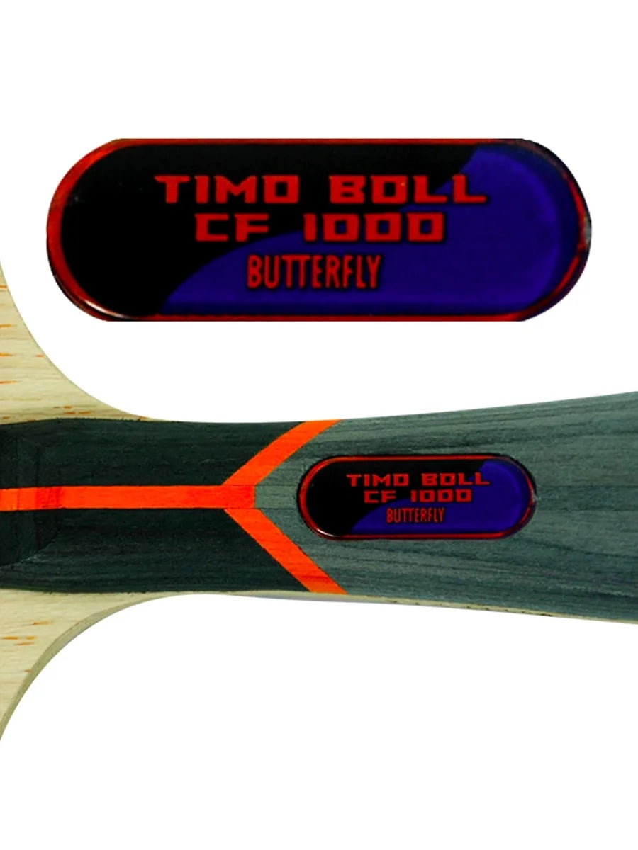 Butterfly Timo Boll CF 1000 Shakehand Ping Pong Paddle: Hybrid Wood and Carbon Fiber Table Tennis Bat for Enhanced Performance