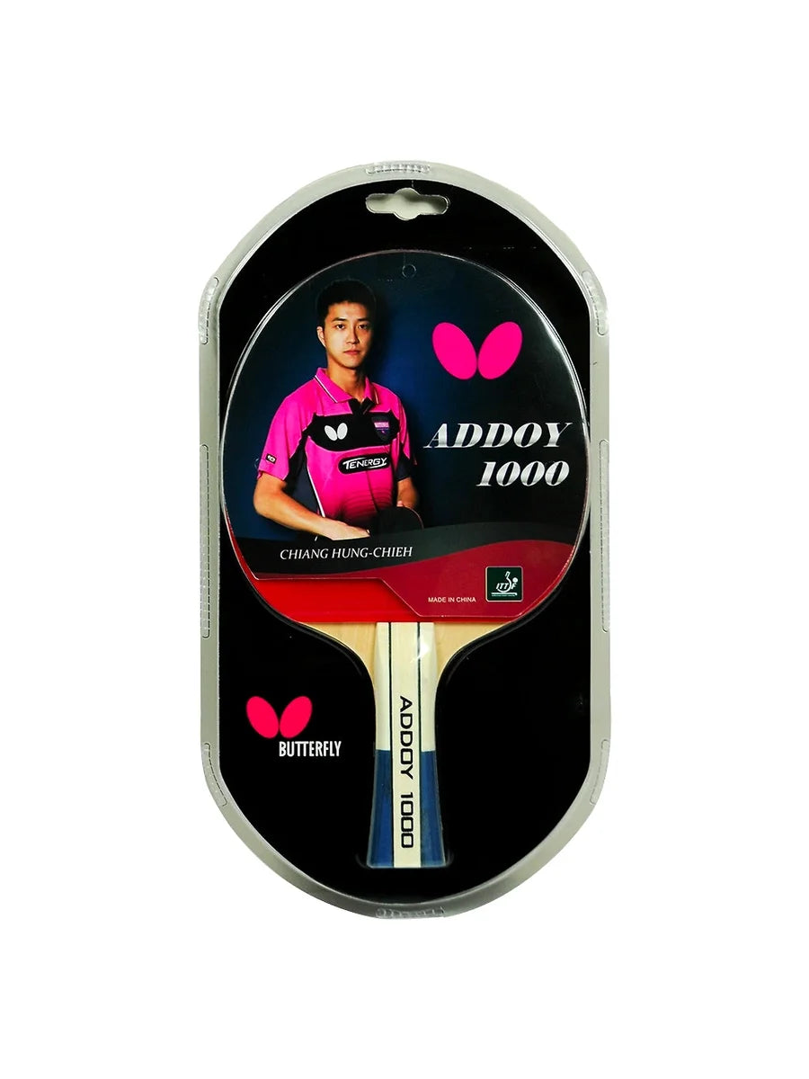 Butterfly Addoy 1000 Shakehand Ping Pong Paddle: Beginner-Friendly Table Tennis Bat with Maximum Control and Spin