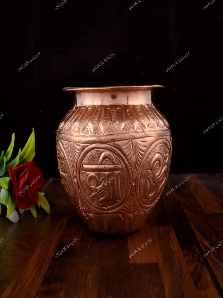 Copper Lota for Rituals | Handcrafted Quality Religious Item 10x10 cm