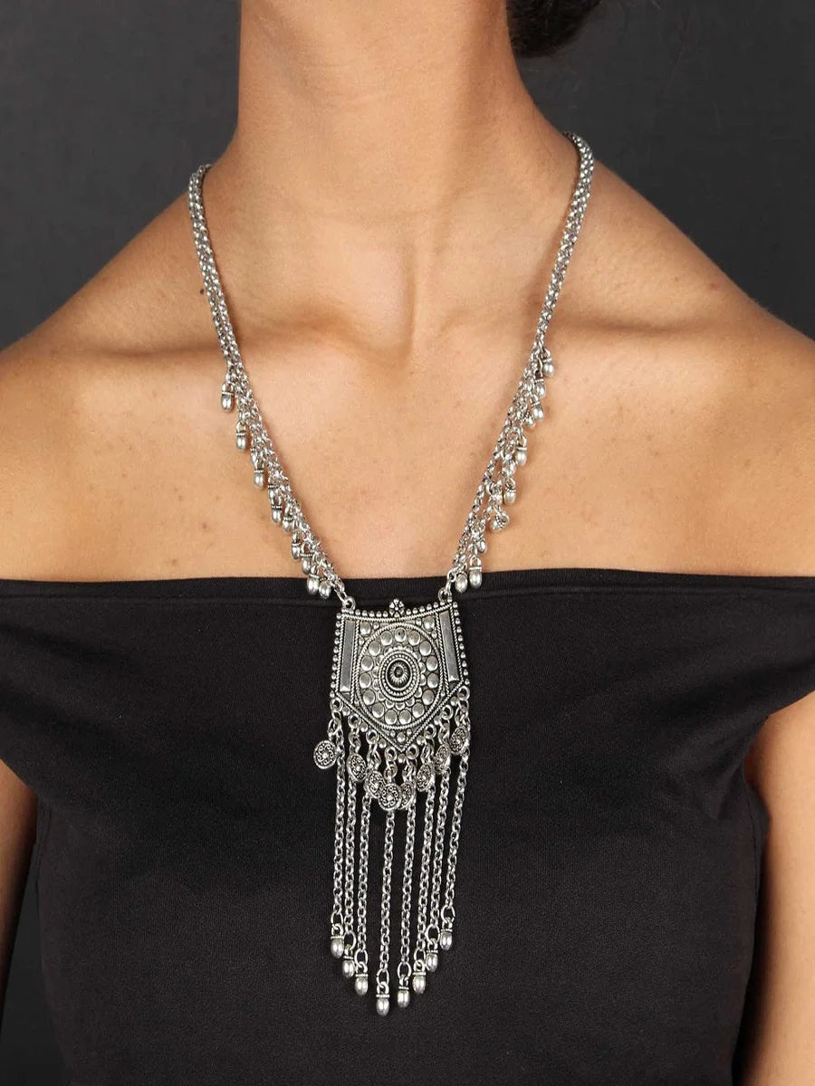 Oxidized Boho Necklace | Unique Vintage-Inspired Statement Jewelry