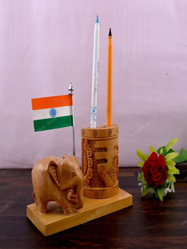 Wooden Pen Stand | Elegant Desk Organizer for Gifts and Décor