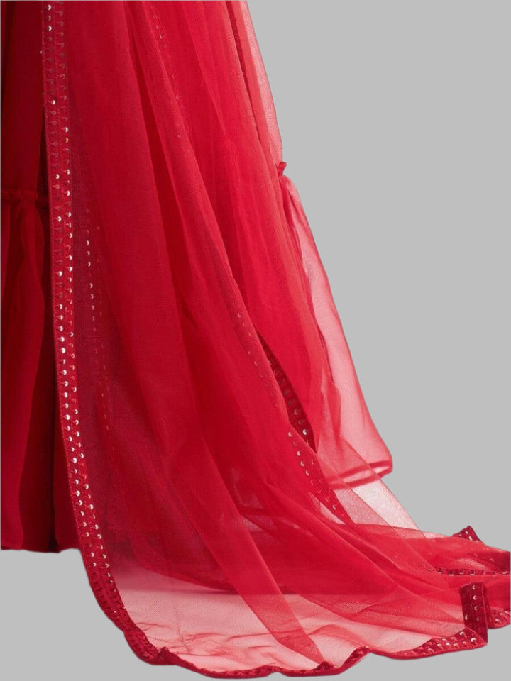 Captivating Red Georgette Lehenga Choli | Sequin & Embroidery Work