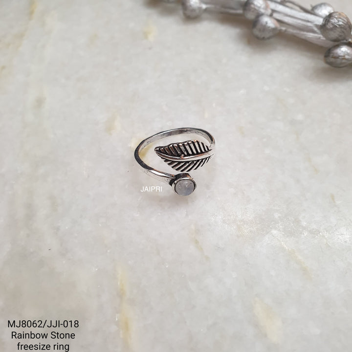 Rainbow Stone Leaf | Design Freesize Ring Style Statement