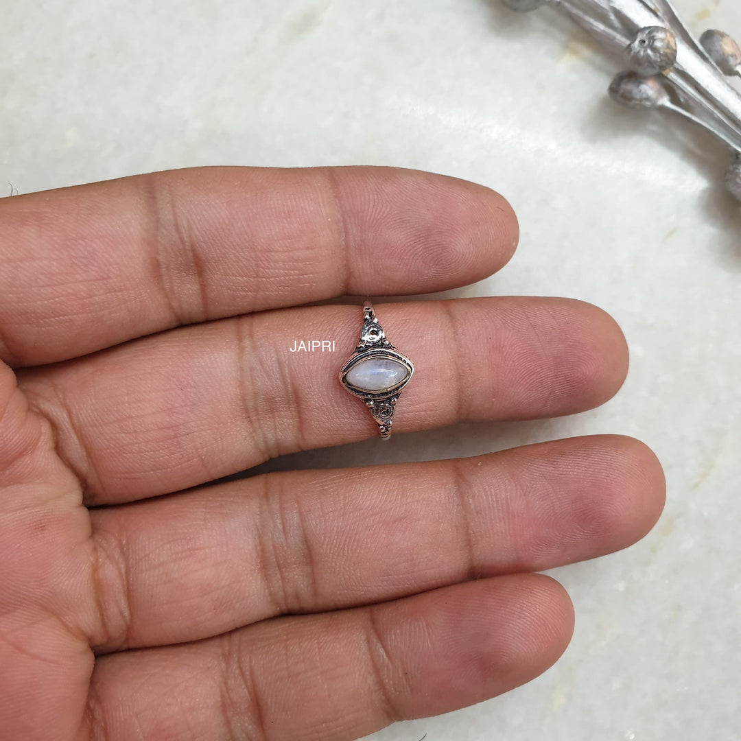 Rainbow Marquise Stone | Adjustable Handmade Ring Fashionable