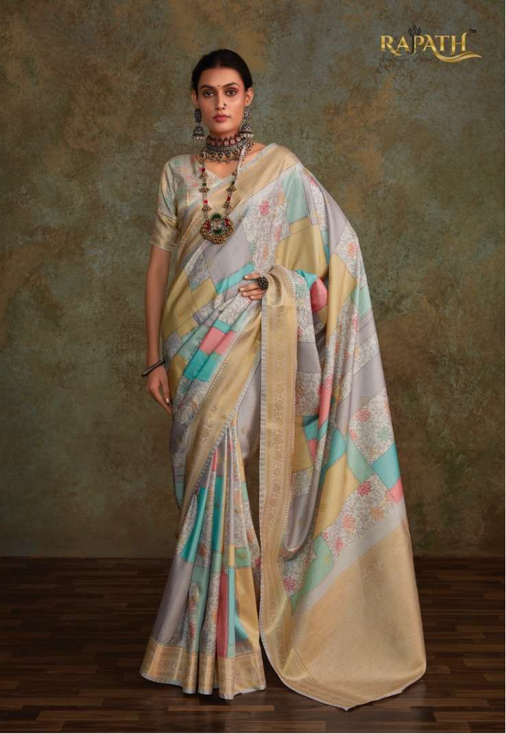 Soft Silk Saree with Floral Digital Print | Traditional Indian Sari for Weddings