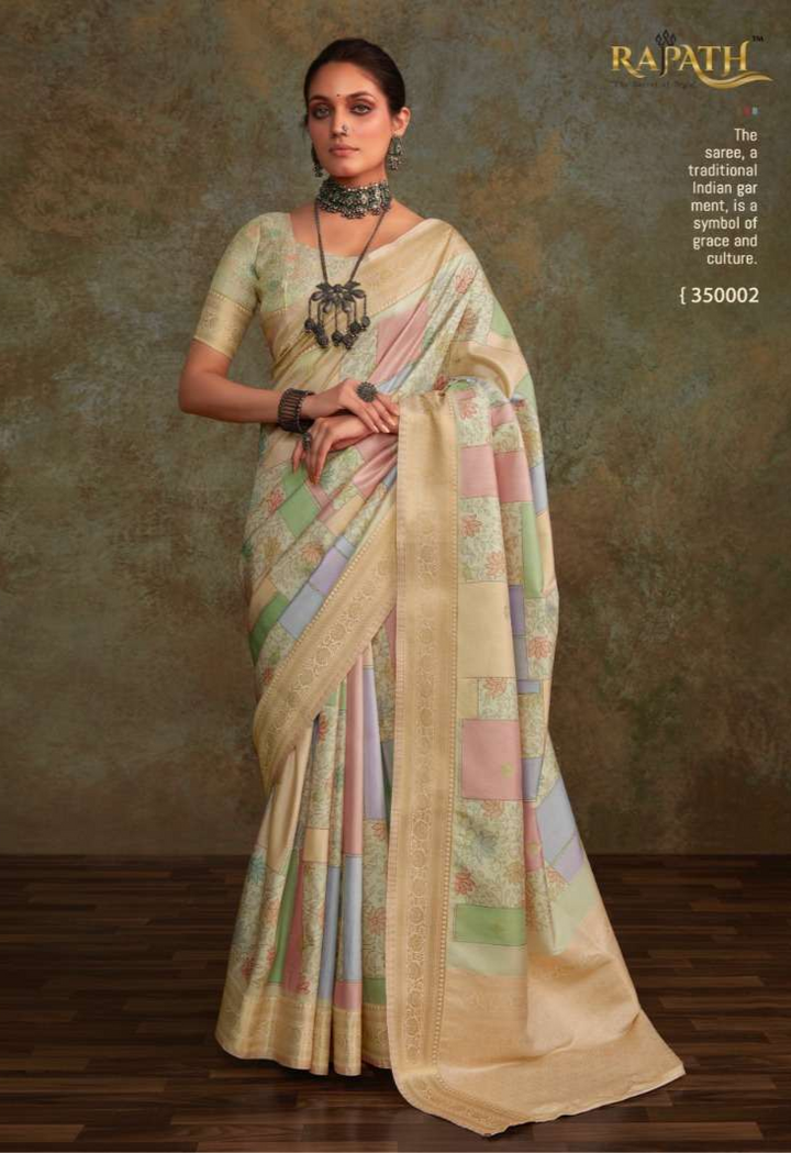 Soft Silk Saree with Floral Digital Print | Traditional Indian Sari for Weddings