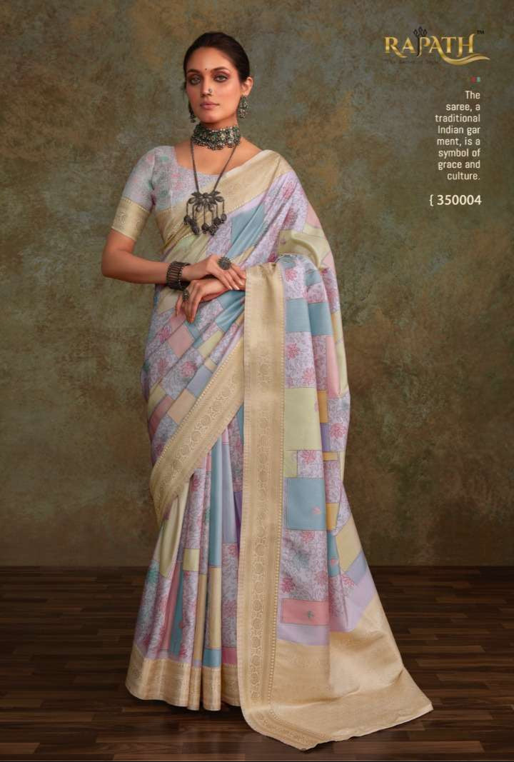 Soft Silk Saree with Floral Digital Print | Traditional Indian Sari for Weddings