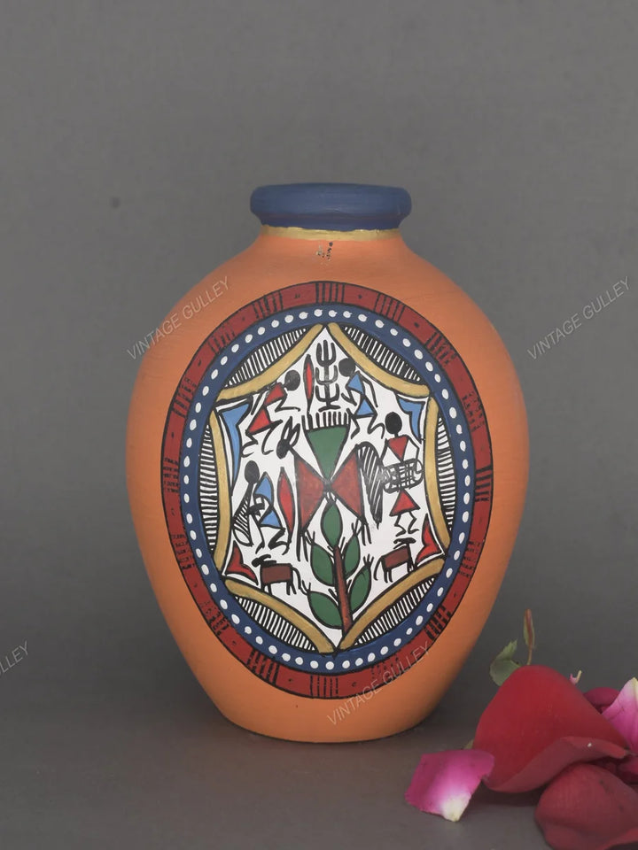 Handmade Terracotta Pots | Traditional Warli Art Table Decor