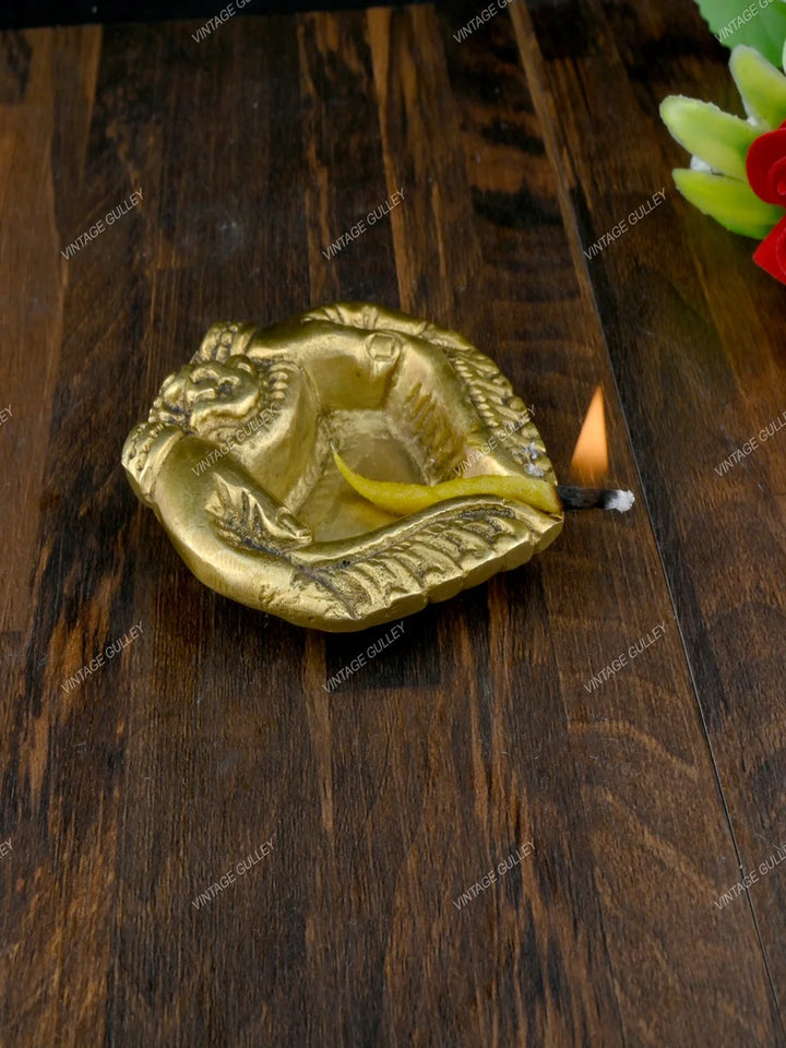 Brass Diya Lamp | Handcrafted Sacred Metal Design for Prayer Decor