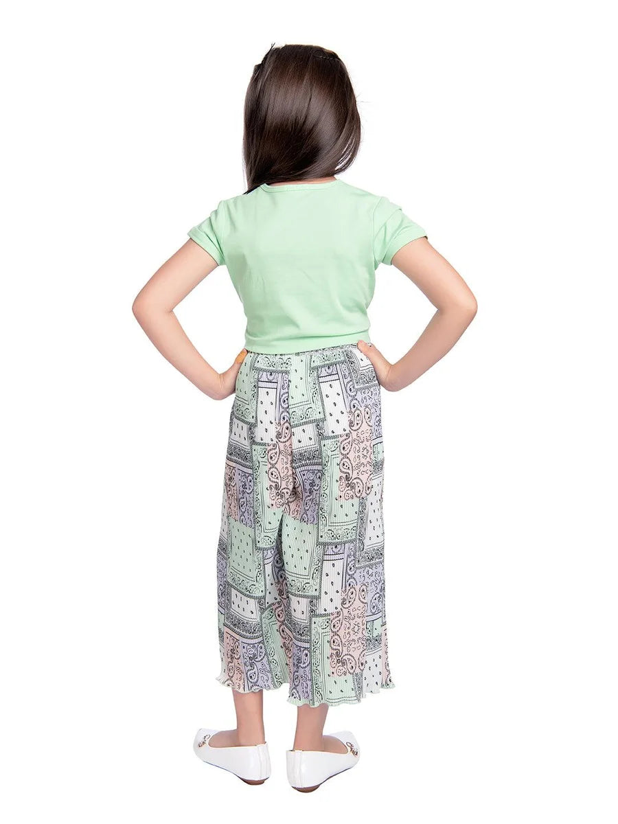 Girls' Culottes Set | Green Color Comfortable & Stylish
