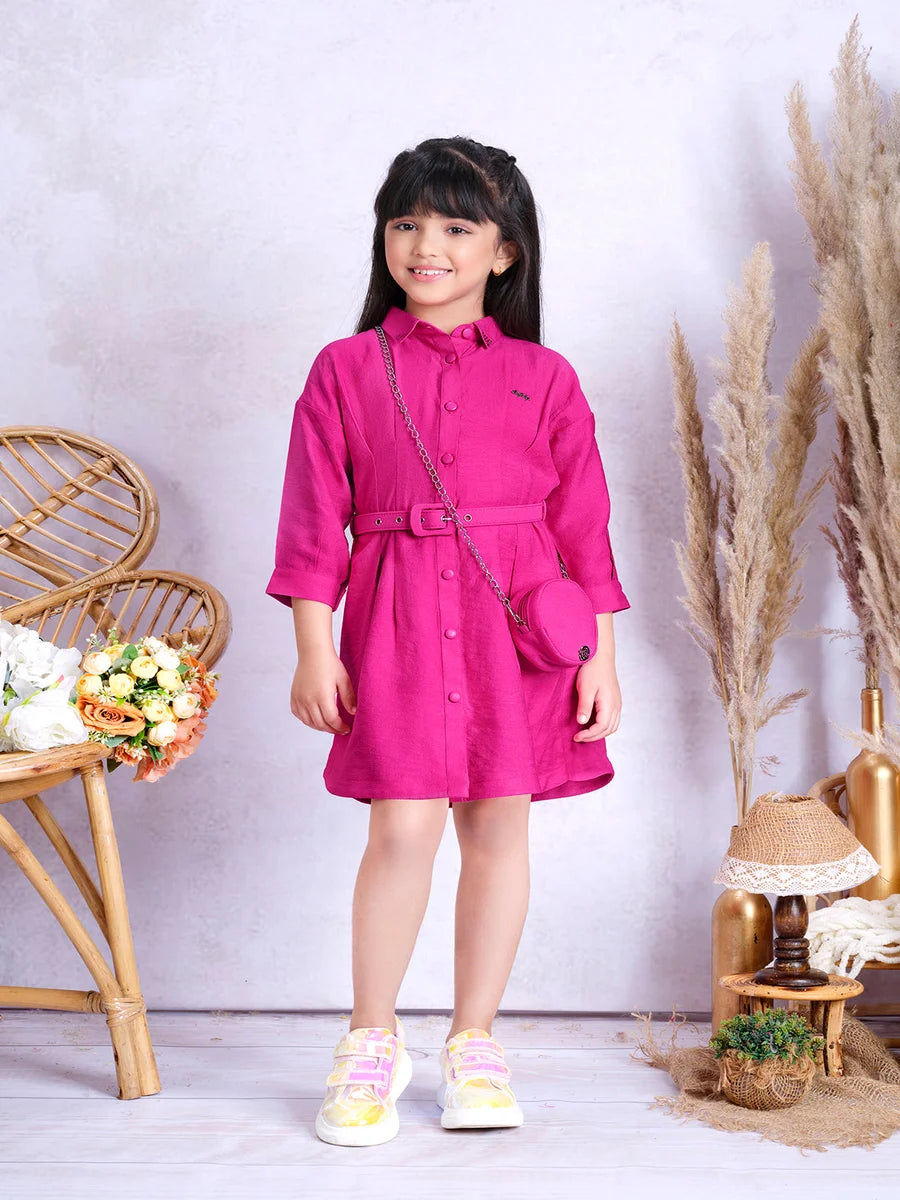 Stylish Bright Pink Party Dress | Latest Kids Dress Collection