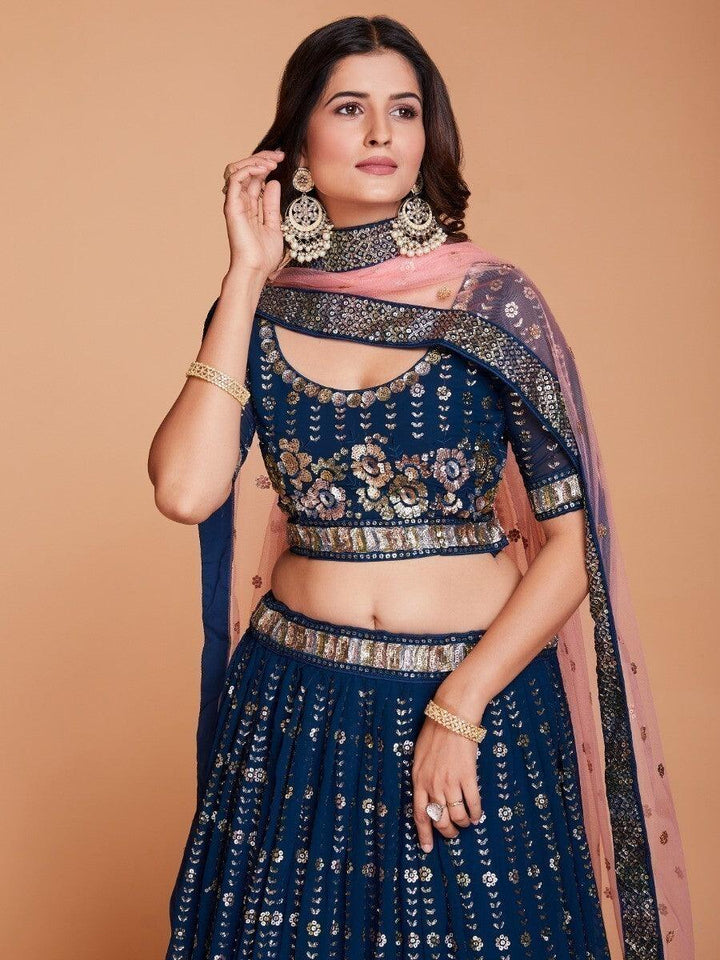 Stylish Navy Blue Lehenga Choli | Wedding & Engagement Wear