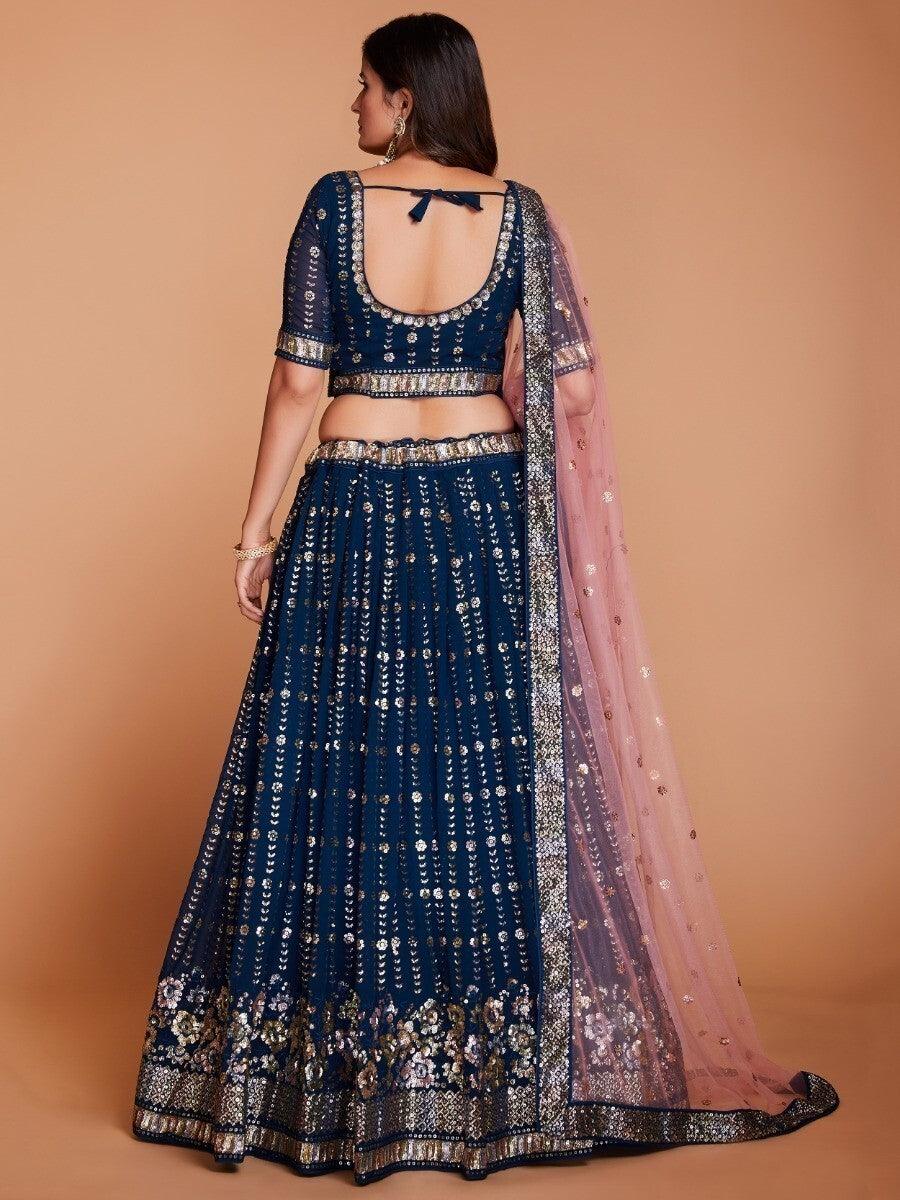 Stylish Navy Blue Lehenga Choli | Wedding & Engagement Wear