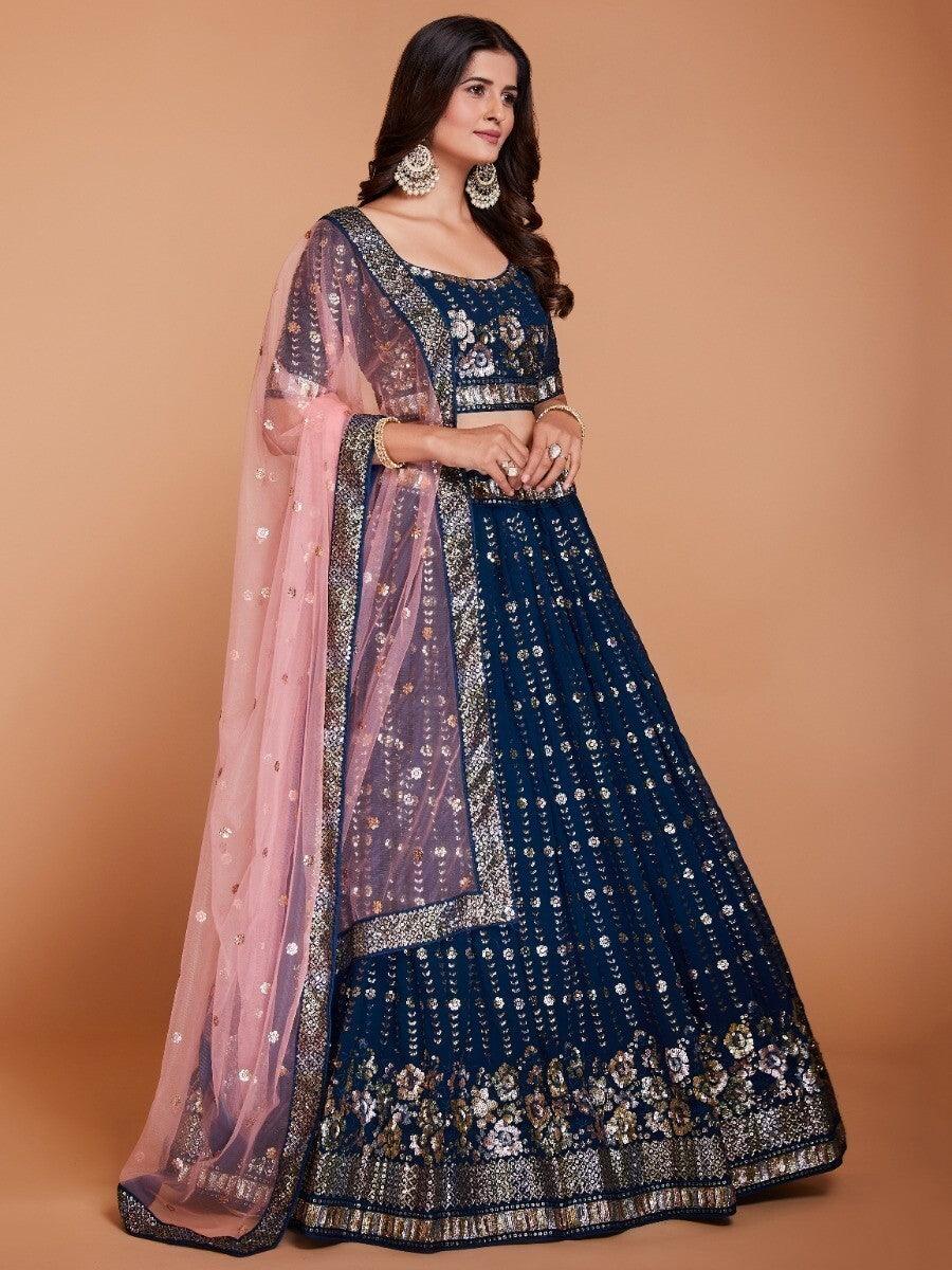 Stylish Navy Blue Lehenga Choli | Wedding & Engagement Wear