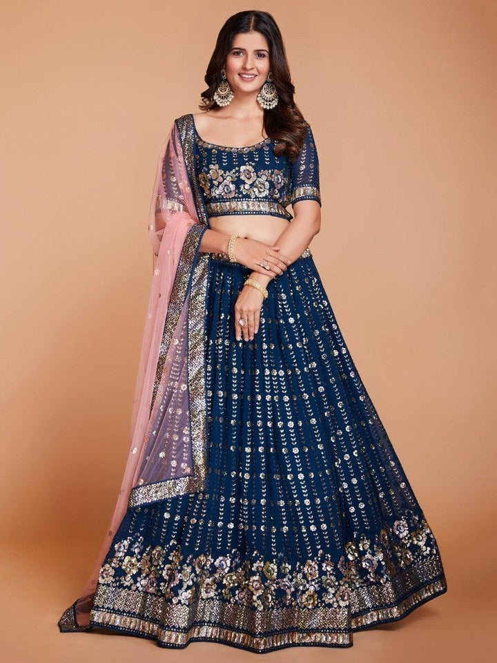 Stylish Navy Blue Lehenga Choli | Wedding & Engagement Wear