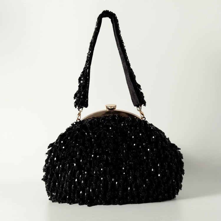 Rosa Batua Potli Bag | Elegant Handcrafted Design with Detachable Handle - RosaBlack_Batua