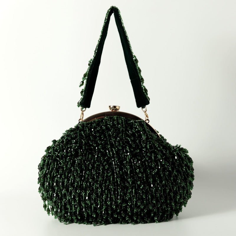 Rosa Batua Potli Bag | Handcrafted Detachable Handle for Timeless Style - RosaEmerald_Batua