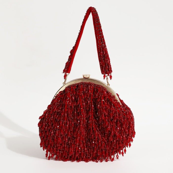 Rosa Batua Potli Bag | Handcrafted Red Rose Embroidery with Detachable Handle - RosaRed_Batua