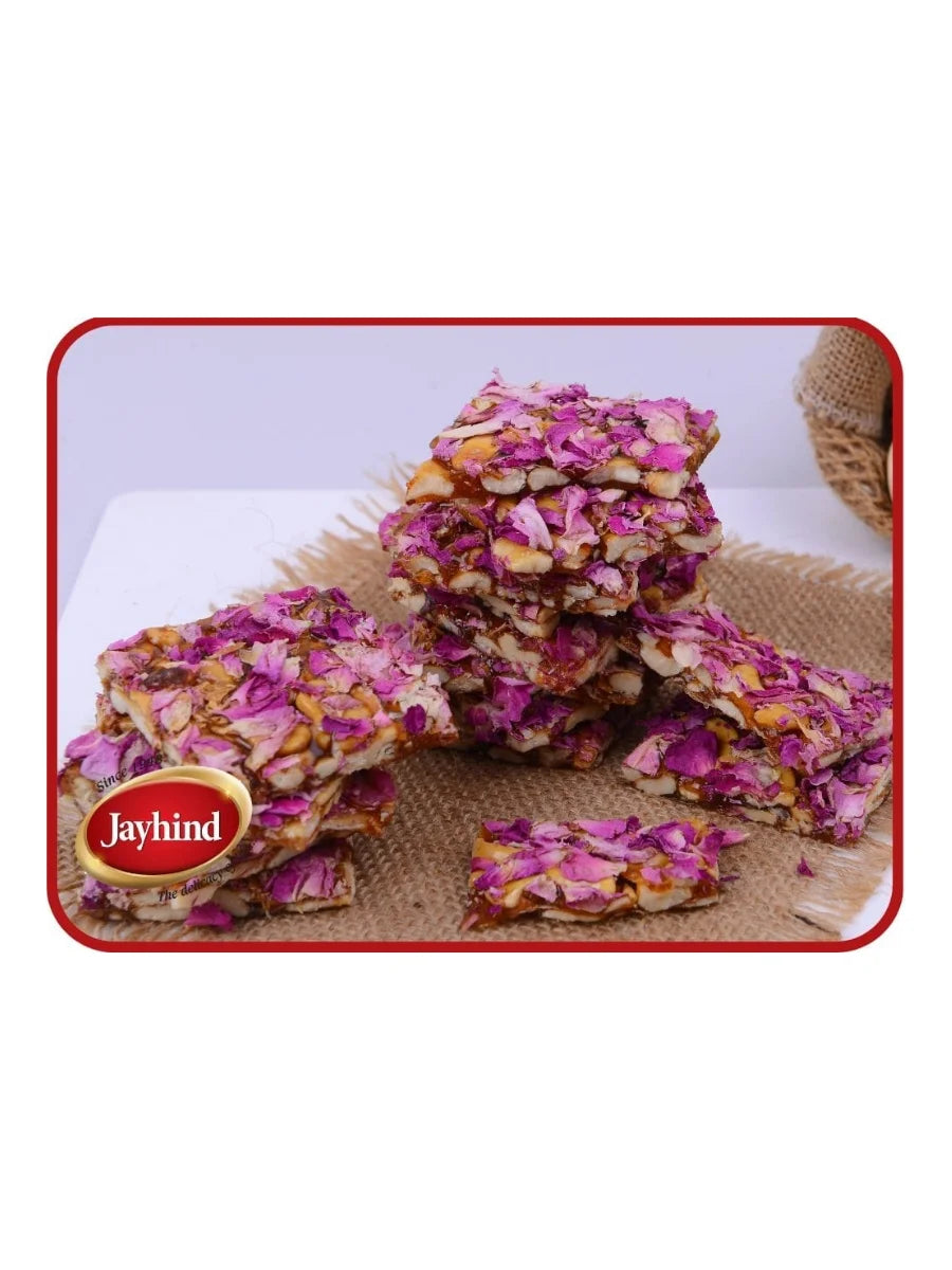 Aromatic Rose Chikki | Floral Sweet with Crunchy Nuts