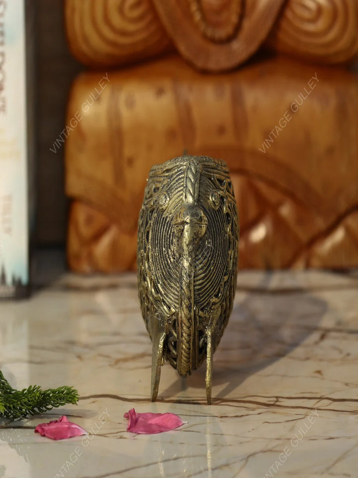 Handcrafted Dhokra Art Brass Pen Stand | Unique Desk Organizer