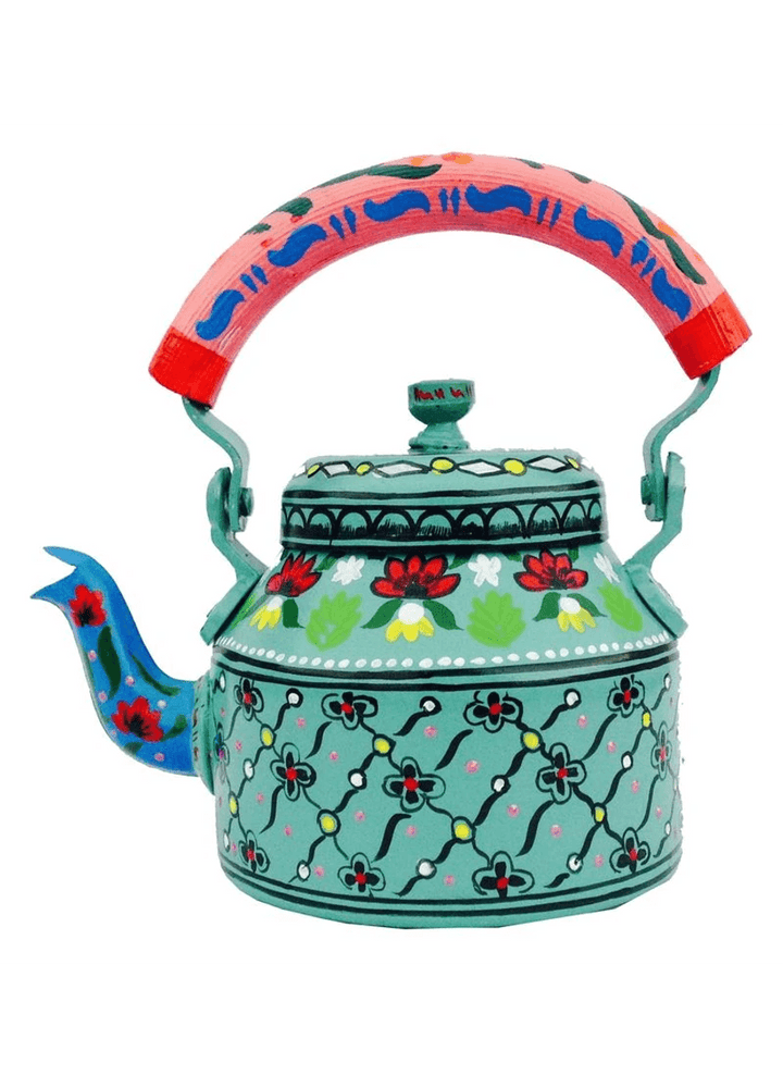 Indian Art Kettle 1L | Handpainted Tea Pot for Festive Gifting
