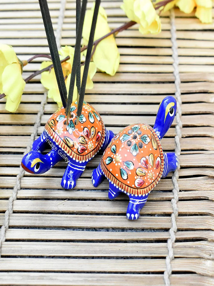 Handcrafted Metal Tortoise Agarbatti Stand | Decorative Religious Item