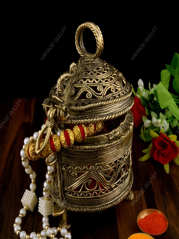 Handmade Brass Dhokra Box | Jewelry Storage & Decorative Showpiece