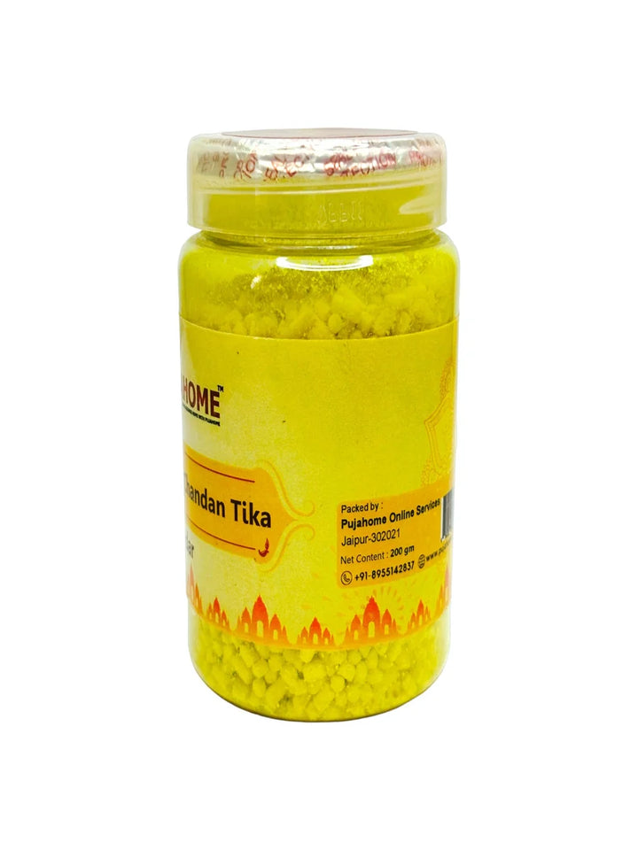 Premium Yellow Saffron Chandan Tika Danedar 200 Gram Box