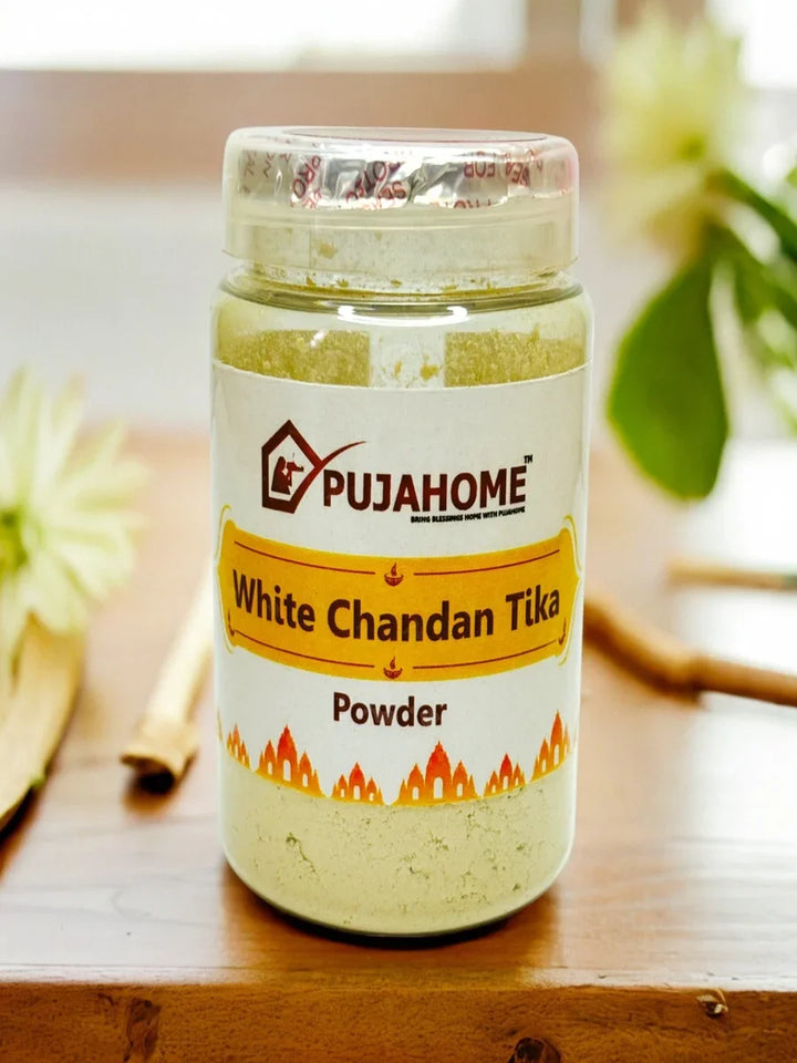 Premium White Chandan Tika Powder 100 Gram Box