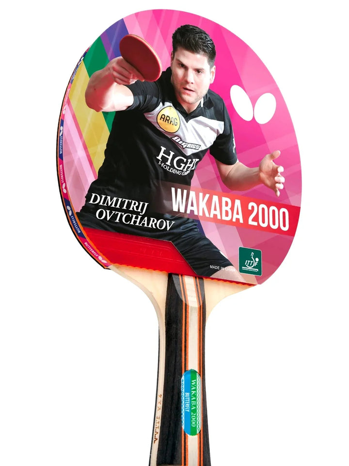 Butterfly Wakaba 2000 Table Tennis Bat: Professional Quality Ping Pong Paddle with 5-Ply Wood and Wakaba Rubber