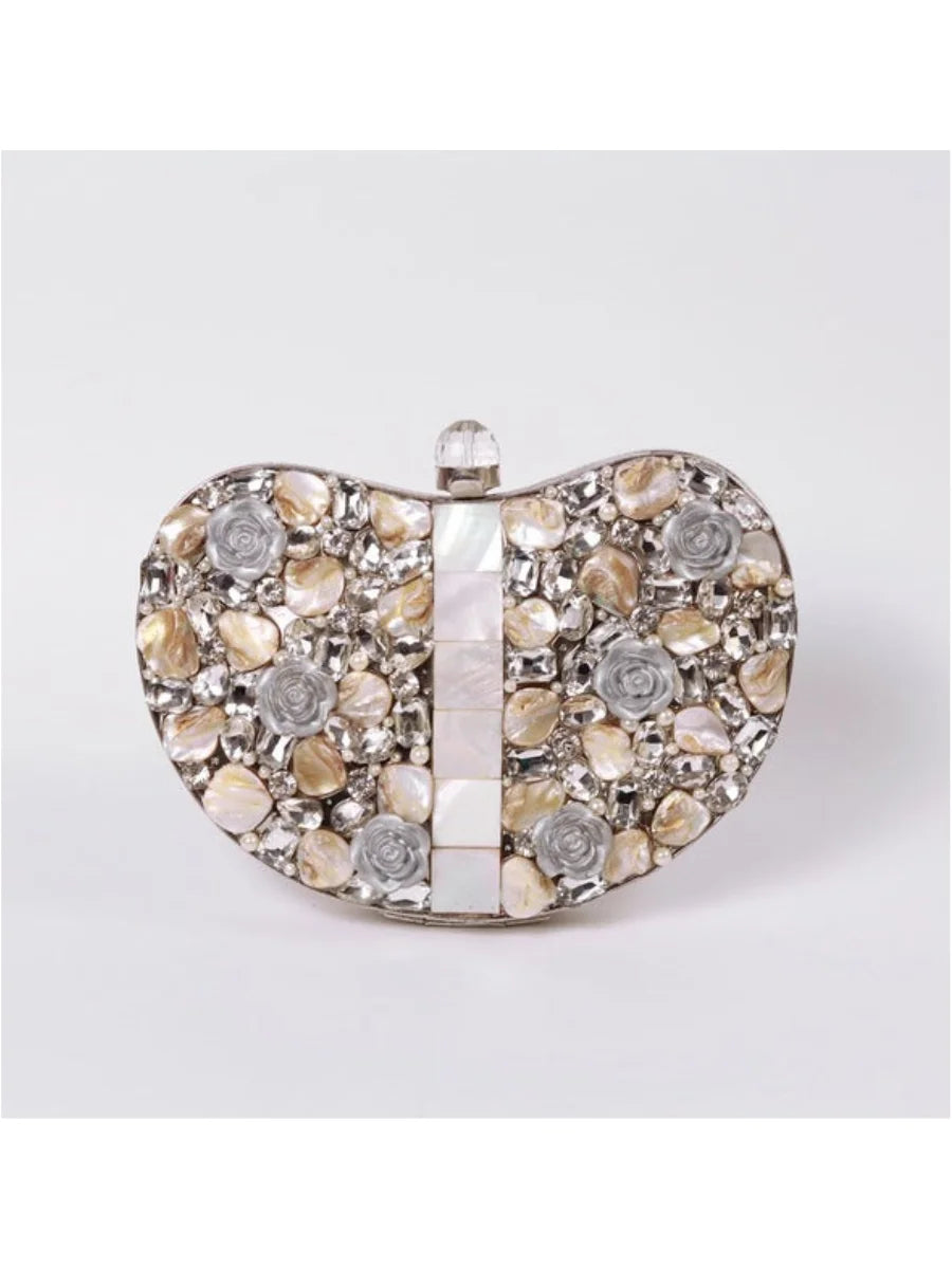 Seher Embellished Brass Clutch | Handcrafted Gold Glamour Accessory