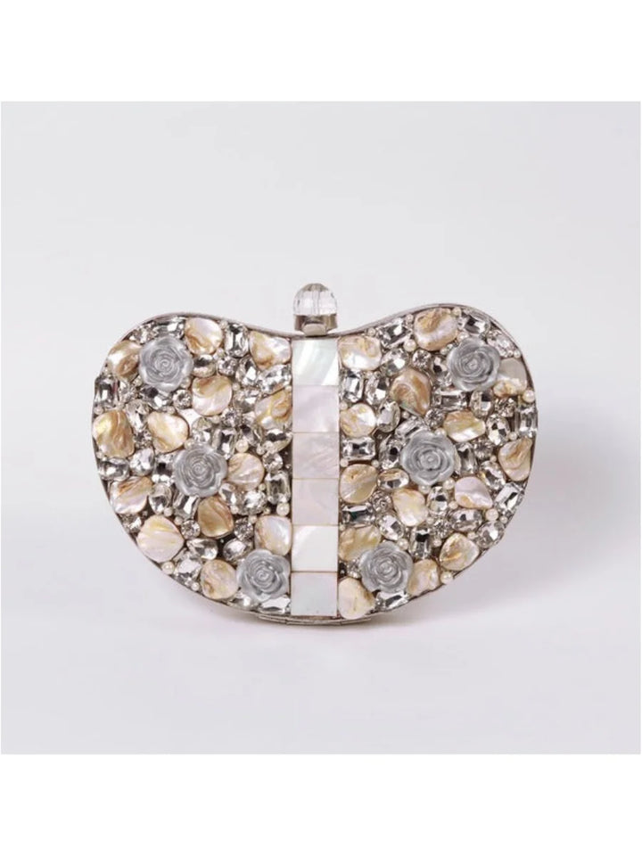 Seher Embellished Brass Clutch | Handcrafted Gold Glamour Accessory