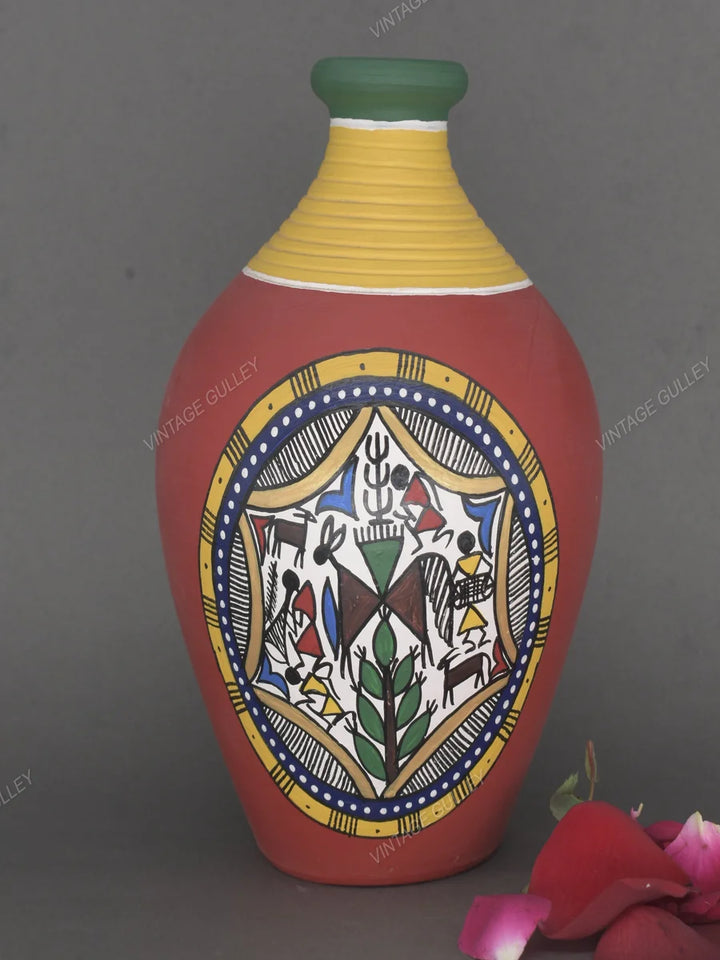Handmade Terracotta Pots | Ethnic Warli Art Miniatures for Décor