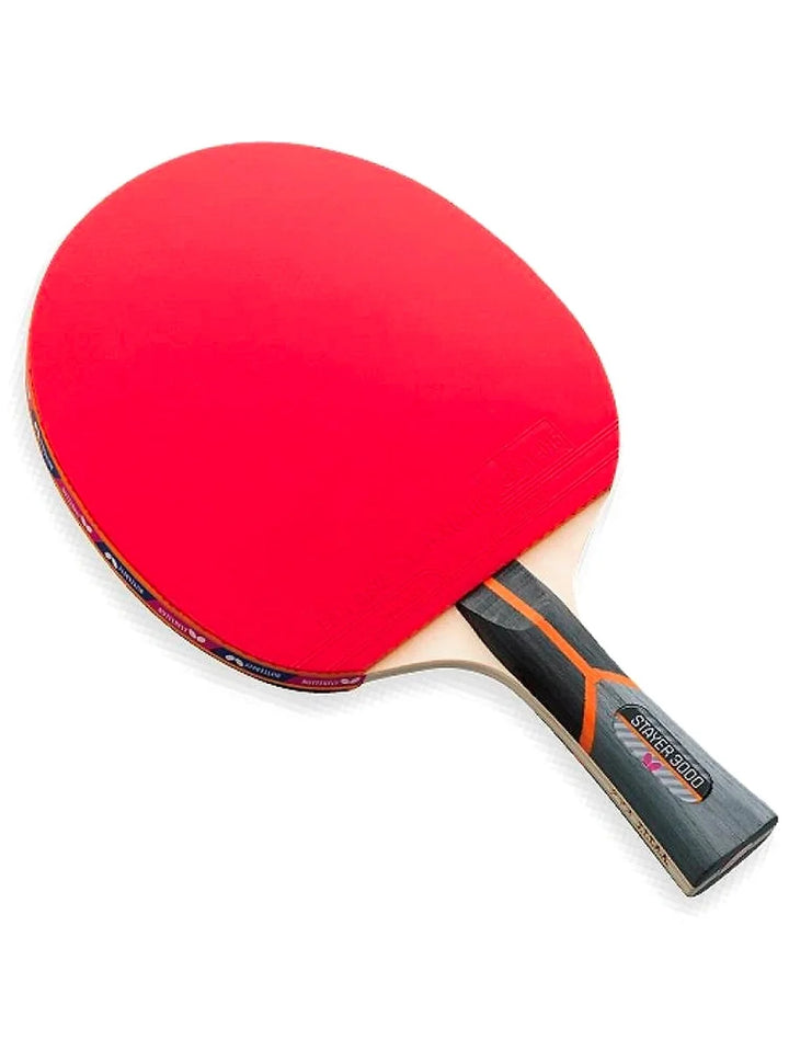 Butterfly Stayer 3000 Shakehand FL Table Tennis Paddle: Genuine Table Tennis Paddle with 2 Plastic Balls for Beginners