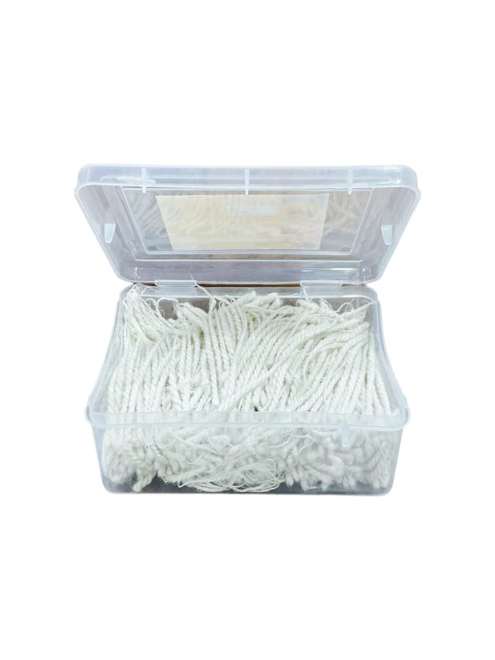 Twisted Akhand Jyot Cotton Short Wick (24Hours Burning, White)