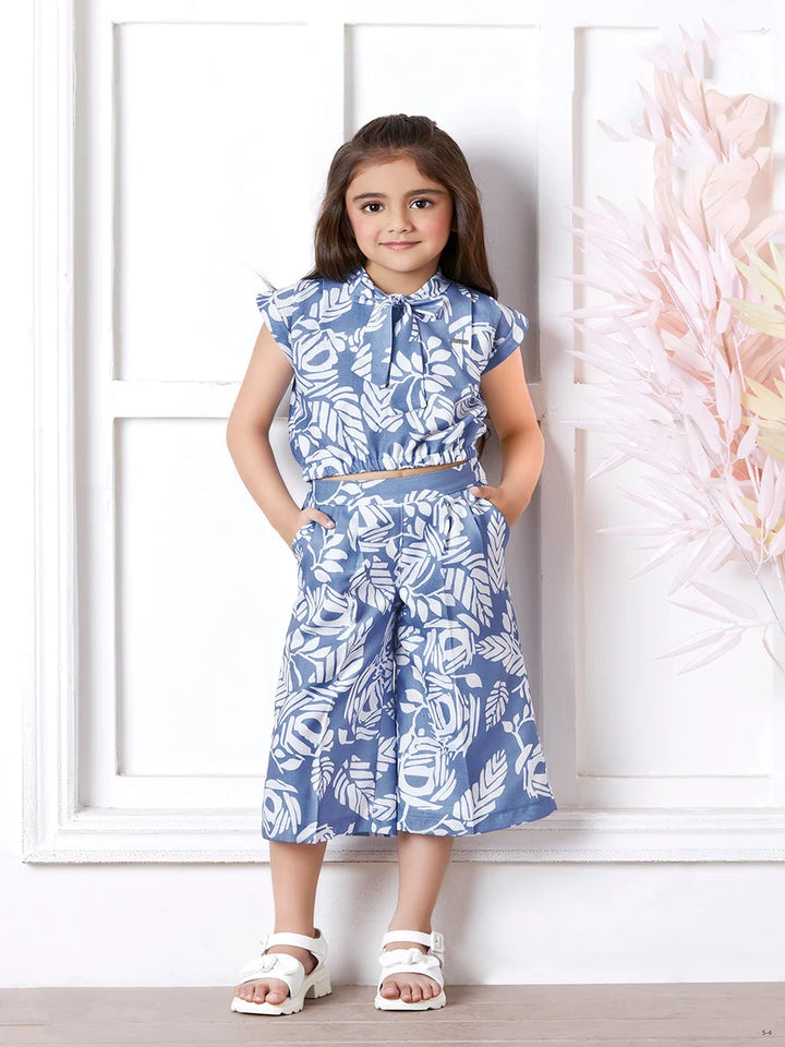 Fashionable Blue Printed Culottes | Stylish & Comfortable Wear