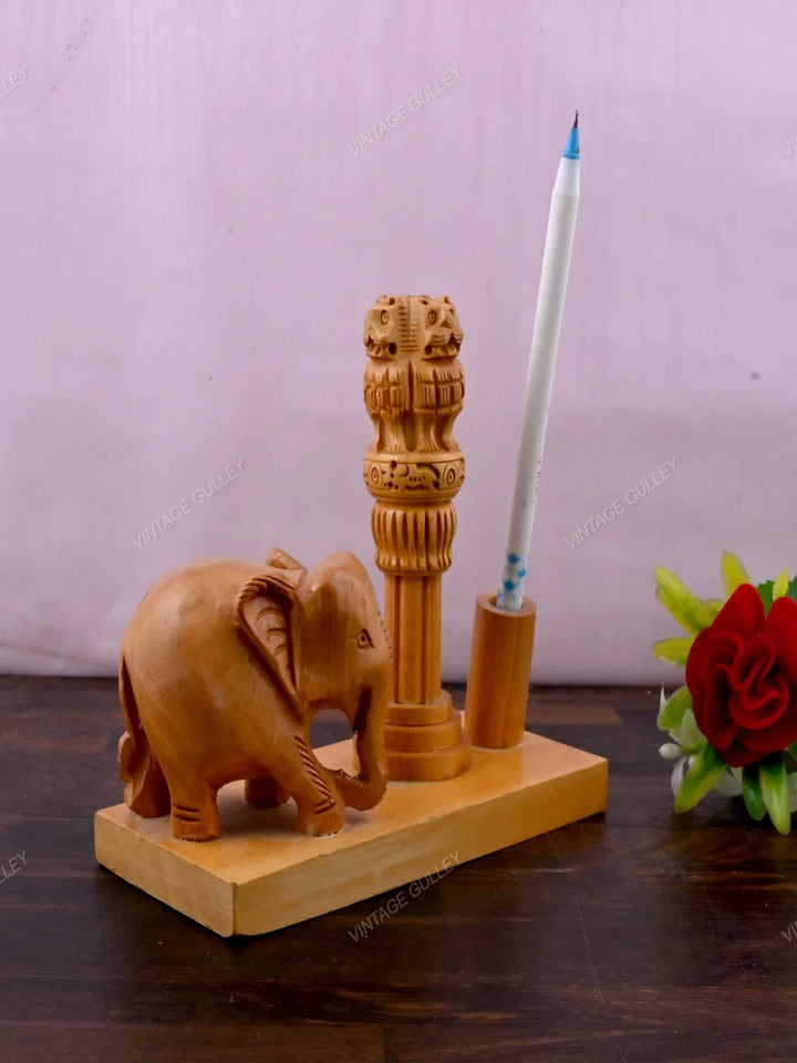 Wooden Pen Stand | Elegant Office Organizer & Perfect Gift for Occasions