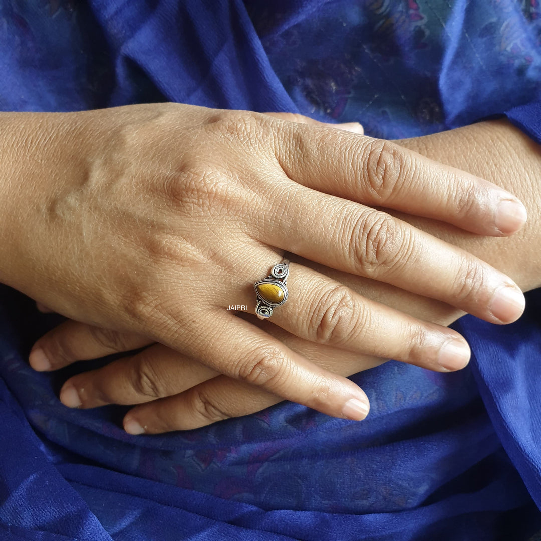 Tiger Eye Drop | Stone Freesize Ring Exclusive