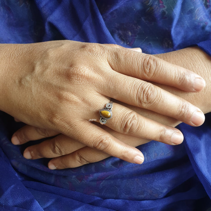 Tiger Eye Drop | Stone Freesize Ring Exclusive