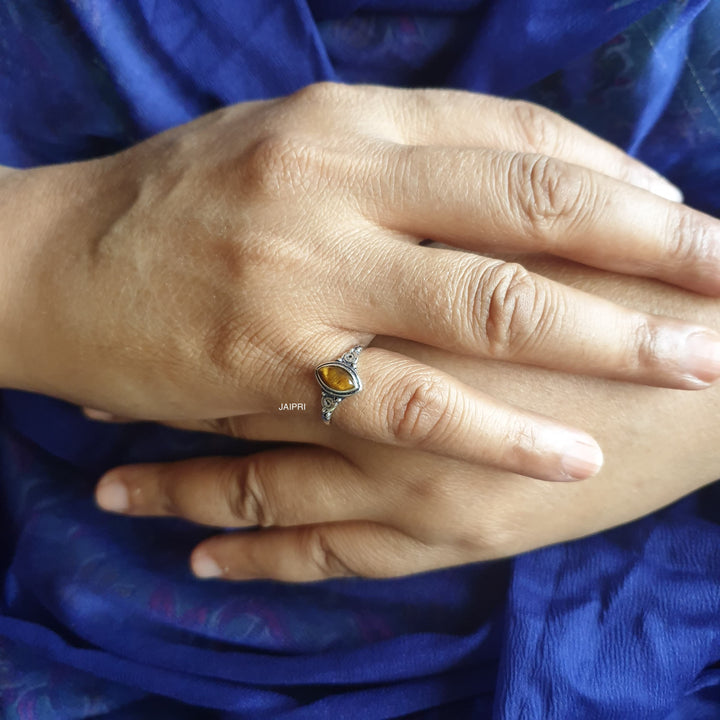 Tiger Eye Marquise | Stone Adjustable Handmade Ring Exclusive