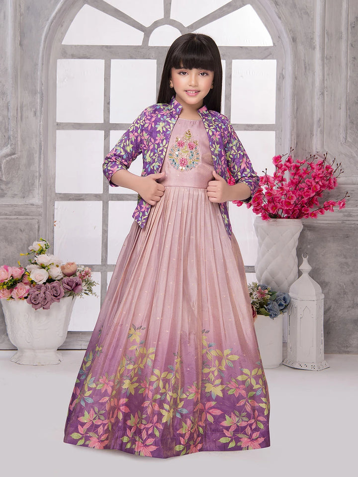 Baby Anarkali Dress | Trendy Gown with Embellished Jacket