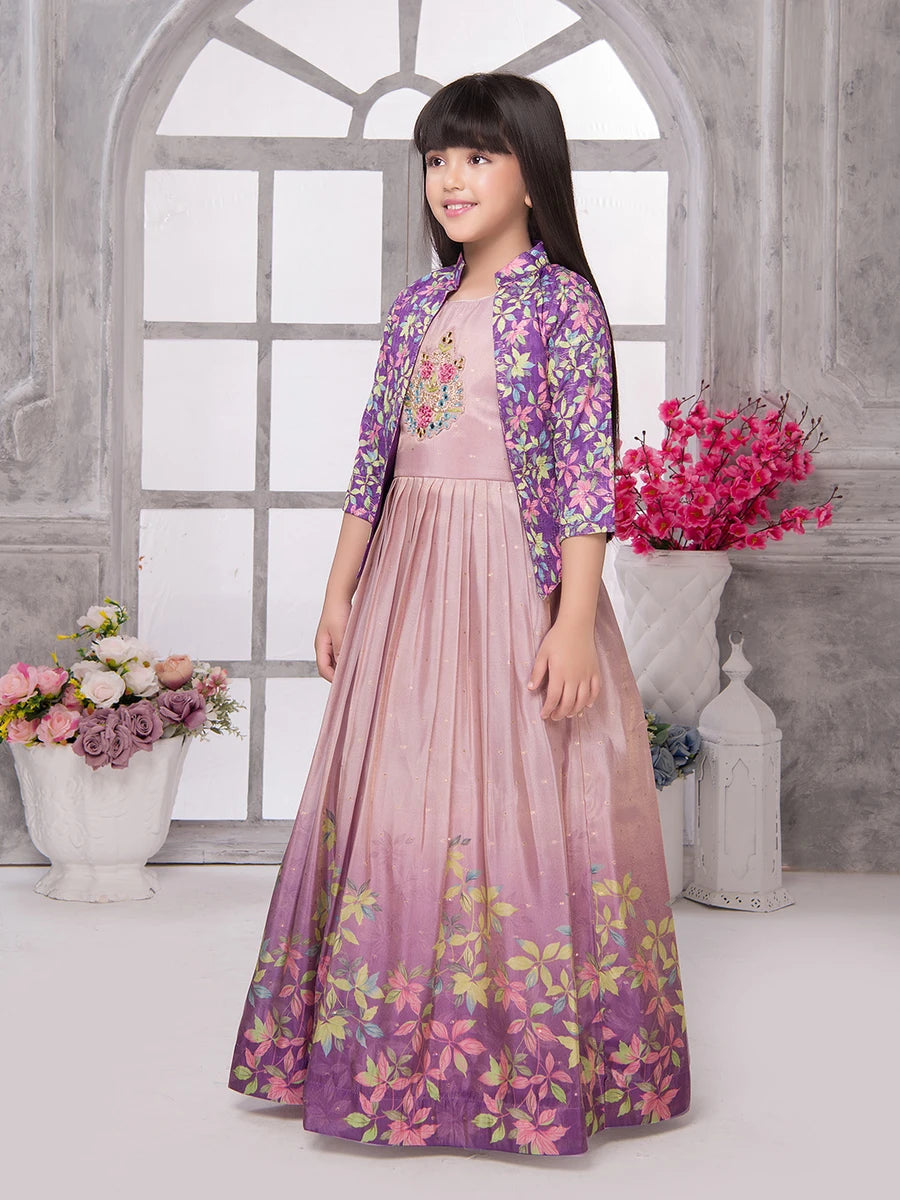 Baby Anarkali Dress | Trendy Gown with Embellished Jacket