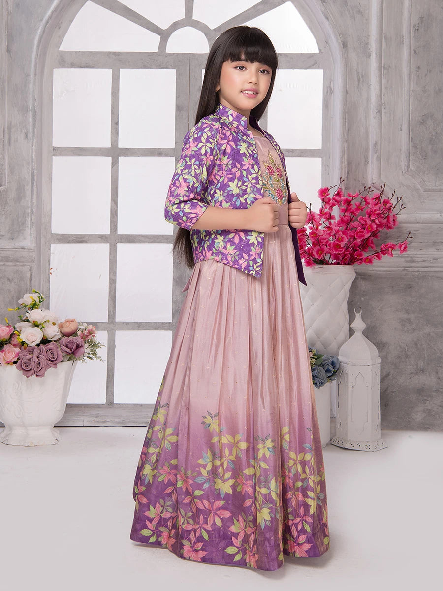 Baby Anarkali Dress | Trendy Gown with Embellished Jacket