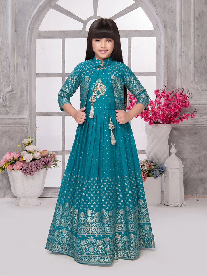 Affordable Georgette Anarkali Gown | Flared Style with Jacket