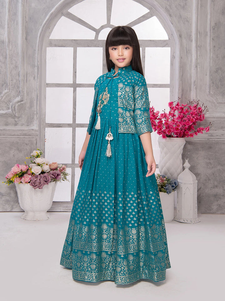 Affordable Georgette Anarkali Gown | Flared Style with Jacket