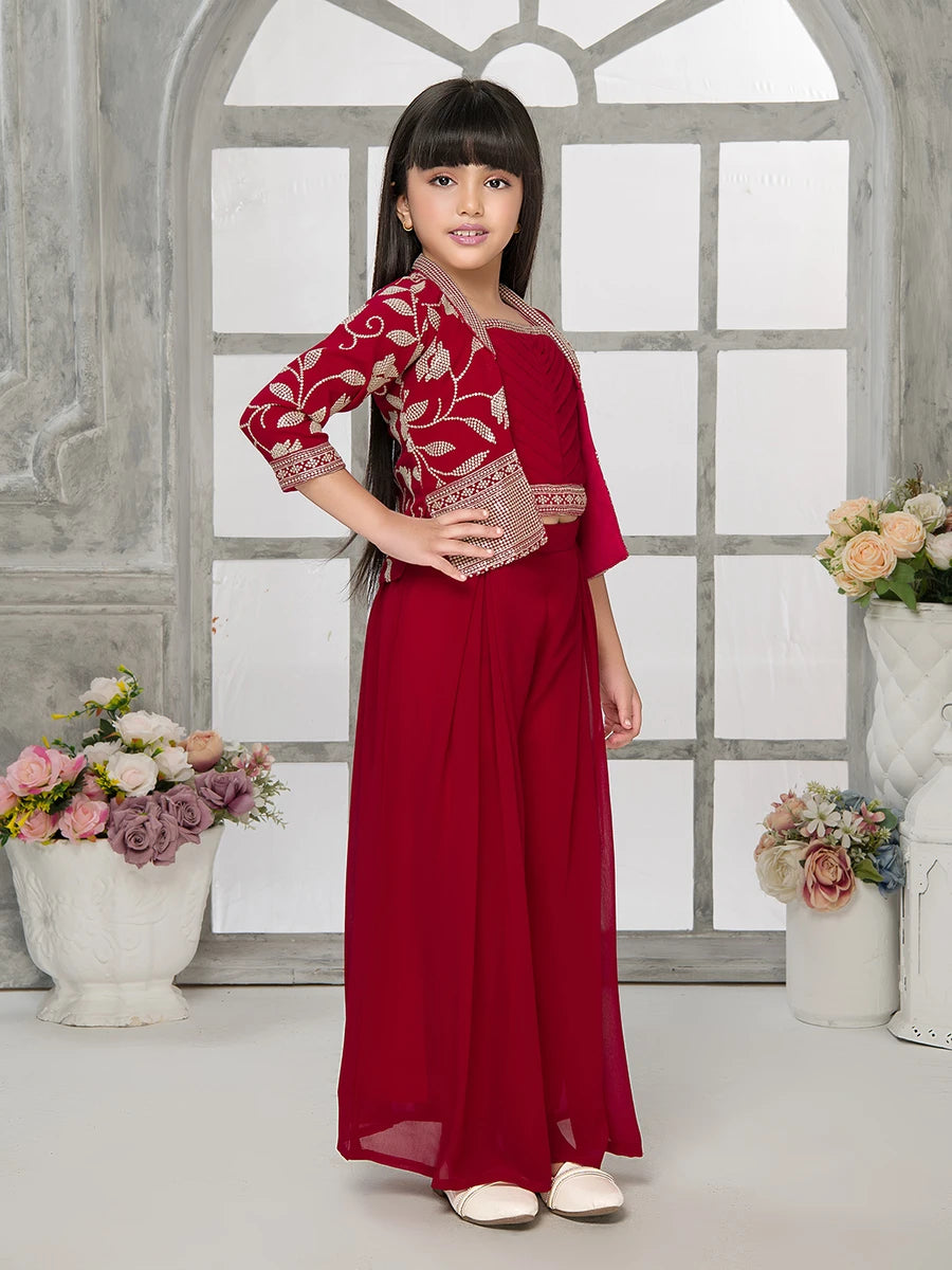 Festive Embroidered Palazzo | Fashionable Ethnic Attire