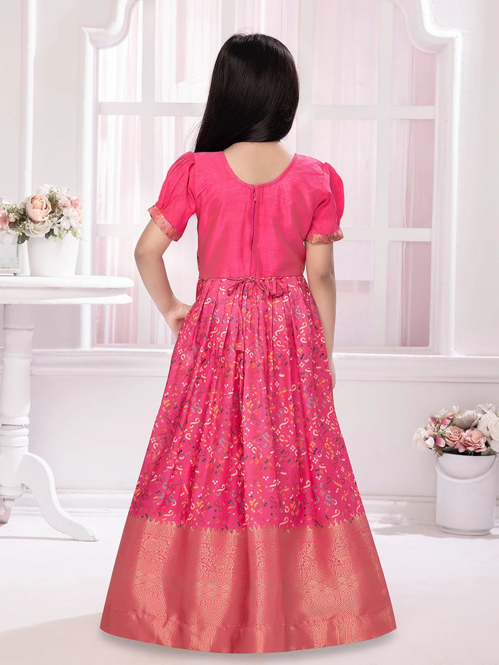 Pink Anarkali Gown | Embroidered Polyester Fabric Party Wear